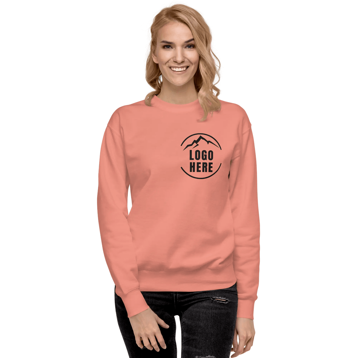 Custom Women's Cotton Heritage Printed Fleece Crewneck Sweatshirt - Arklavo