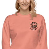 Custom Women's Cotton Heritage Embroidered Fleece Crewneck Sweatshirt - Arklavo
