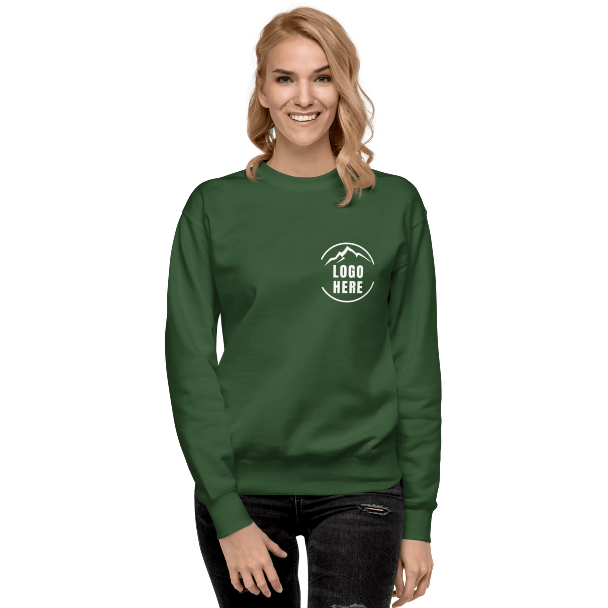 Custom Women's Cotton Heritage Printed Fleece Crewneck Sweatshirt - Arklavo