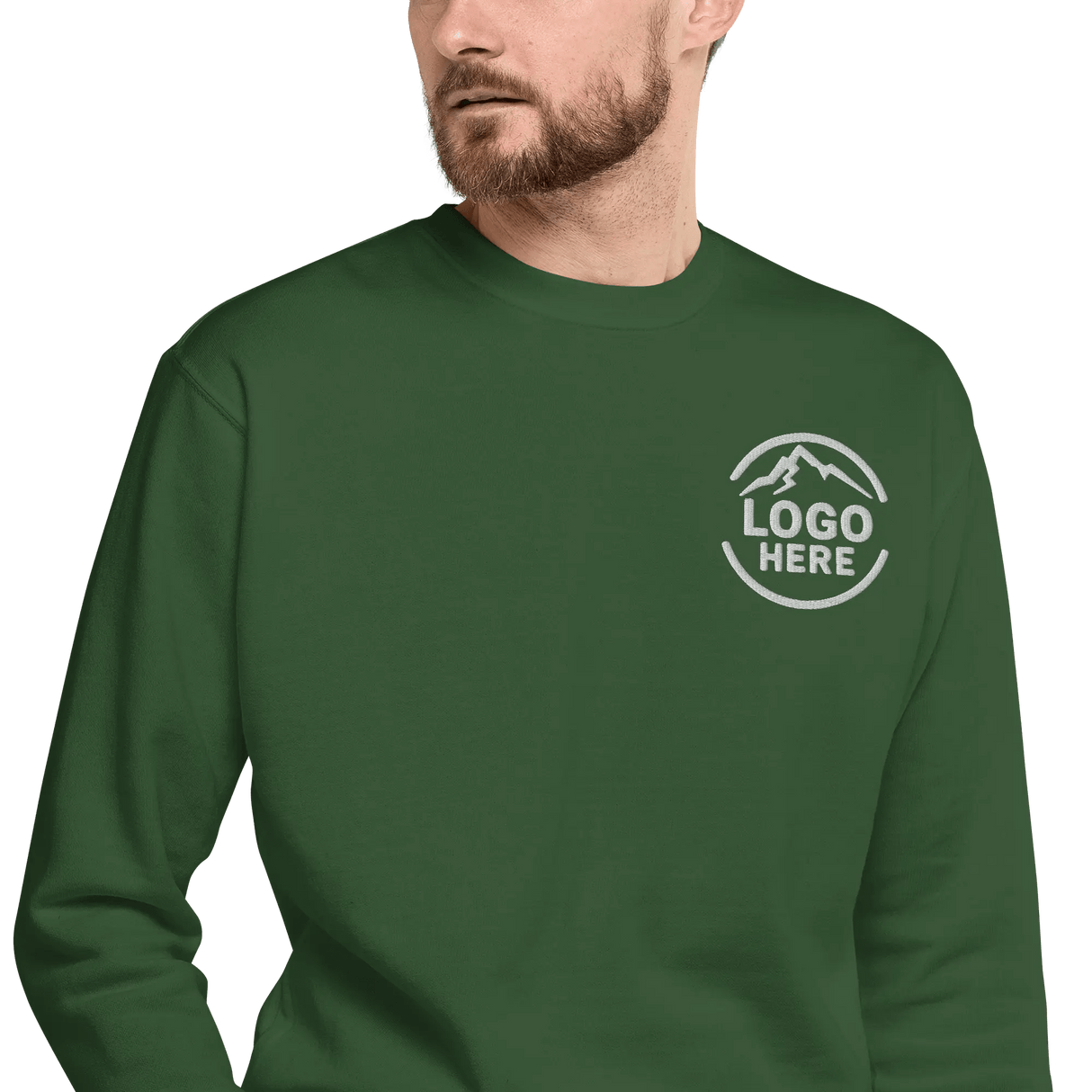 Custom Men's Cotton Heritage Embroidered Fleece Crewneck Sweatshirt - Arklavo