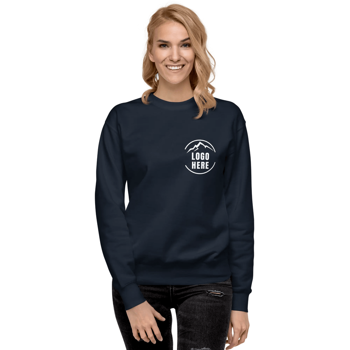 Custom Women's Cotton Heritage Printed Fleece Crewneck Sweatshirt - Arklavo