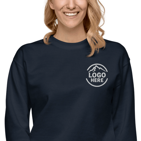 Custom Women's Cotton Heritage Embroidered Fleece Crewneck Sweatshirt - Arklavo