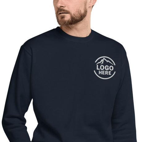 Custom Men's Cotton Heritage Embroidered Fleece Crewneck Sweatshirt - Arklavo