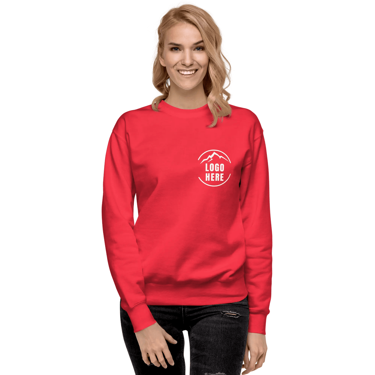 Custom Women's Cotton Heritage Printed Fleece Crewneck Sweatshirt - Arklavo