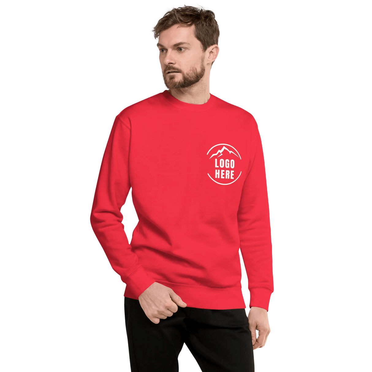 Custom Men's Cotton Heritage Printed Fleece Crewneck Sweatshirt - Arklavo