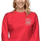 Custom Women's Cotton Heritage Embroidered Fleece Crewneck Sweatshirt - Arklavo