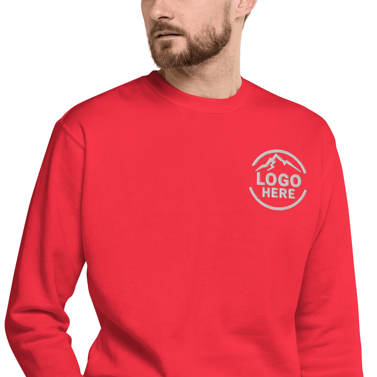 Custom Men's Cotton Heritage Embroidered Fleece Crewneck Sweatshirt - Arklavo