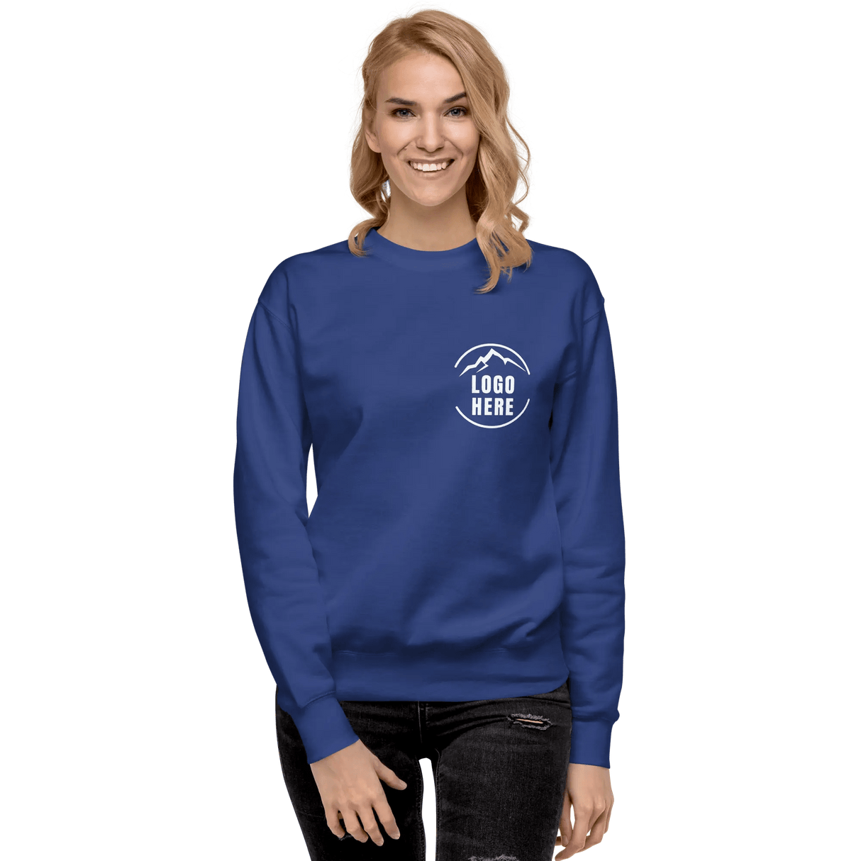 Custom Women's Cotton Heritage Printed Fleece Crewneck Sweatshirt - Arklavo