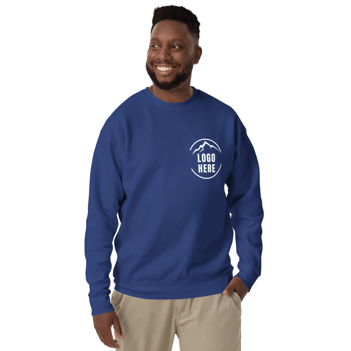 Custom Men's Cotton Heritage Printed Fleece Crewneck Sweatshirt - Arklavo