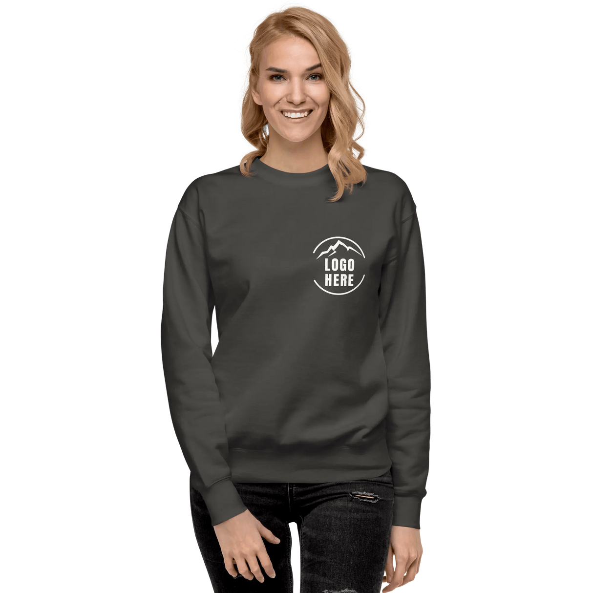 Custom Women's Cotton Heritage Printed Fleece Crewneck Sweatshirt - Arklavo