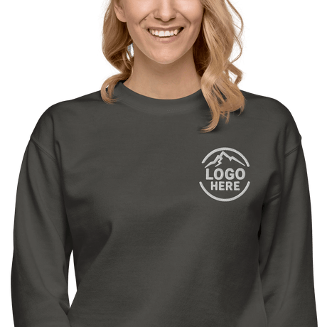 Custom Women's Cotton Heritage Embroidered Fleece Crewneck Sweatshirt - Arklavo