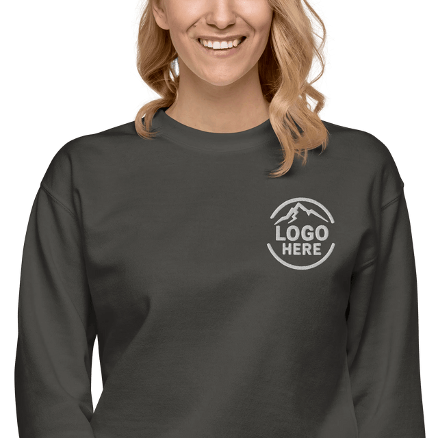 Custom Women's Cotton Heritage Embroidered Fleece Crewneck Sweatshirt - Arklavo