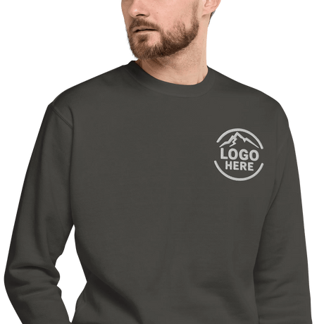 Custom Men's Cotton Heritage Embroidered Fleece Crewneck Sweatshirt - Arklavo