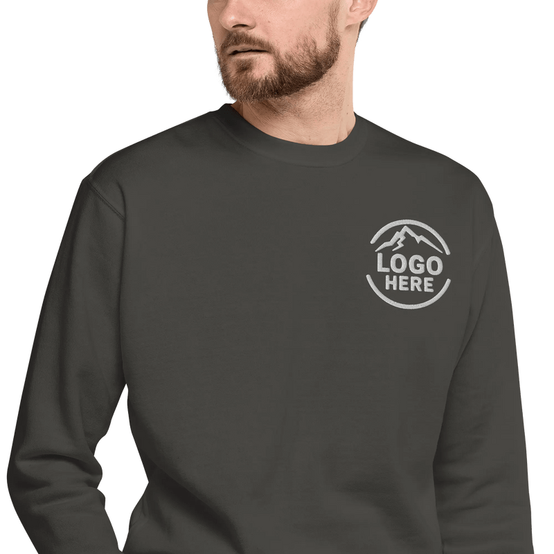 Custom Men's Cotton Heritage Embroidered Fleece Crewneck Sweatshirt - Arklavo