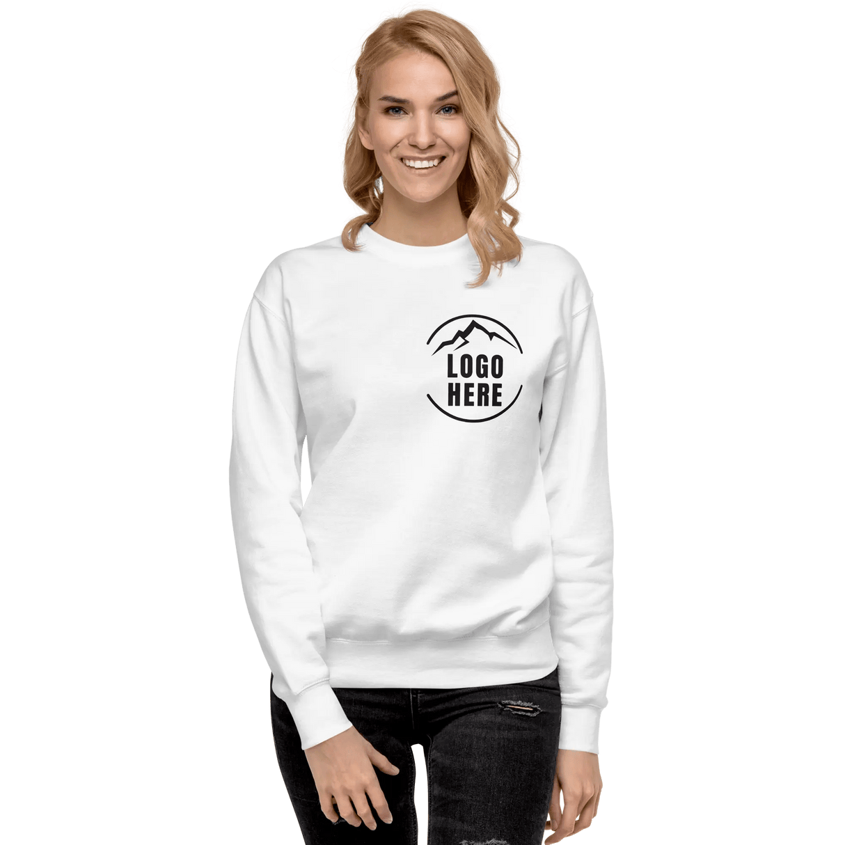 Custom Women's Cotton Heritage Printed Fleece Crewneck Sweatshirt - Arklavo