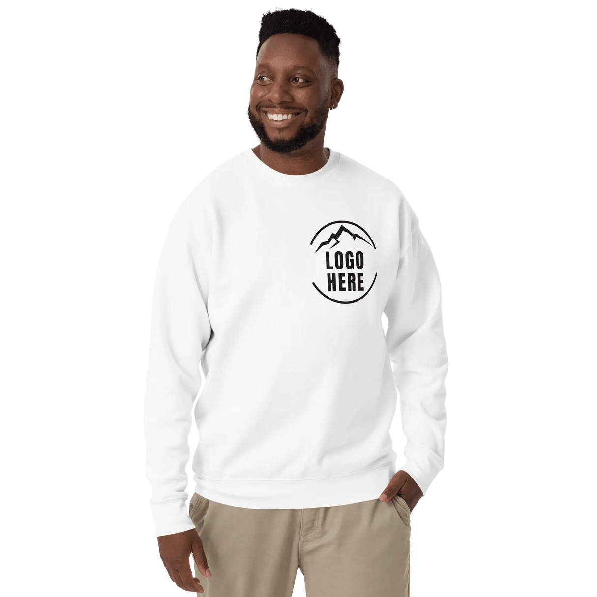 Custom Men's Cotton Heritage Printed Fleece Crewneck Sweatshirt - Arklavo