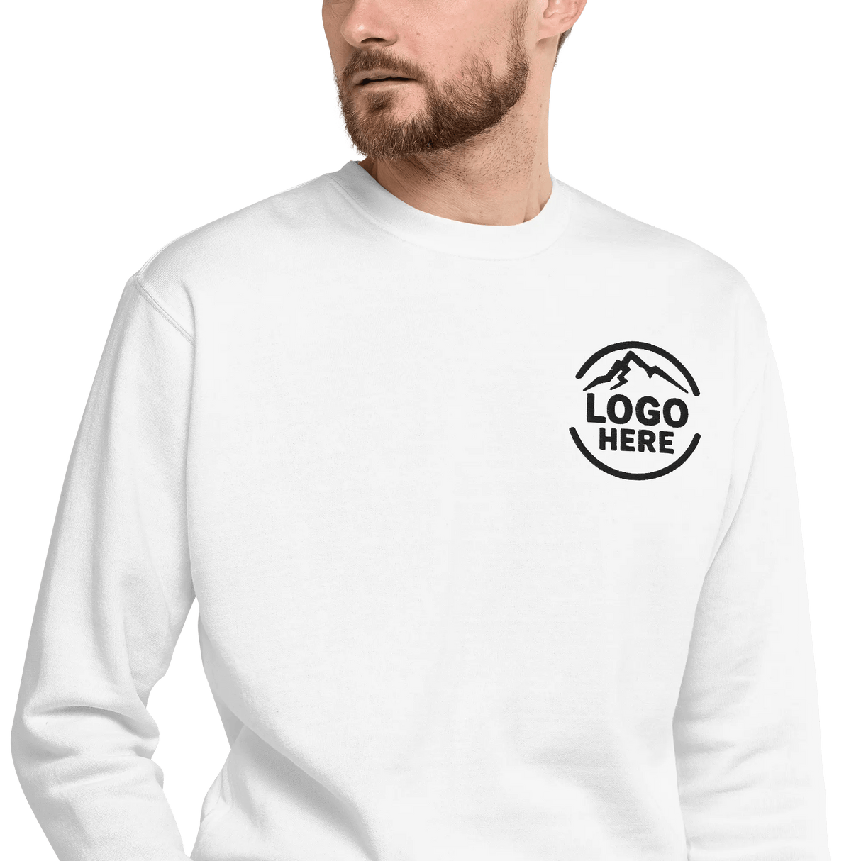 Custom Men's Cotton Heritage Embroidered Fleece Crewneck Sweatshirt - Arklavo