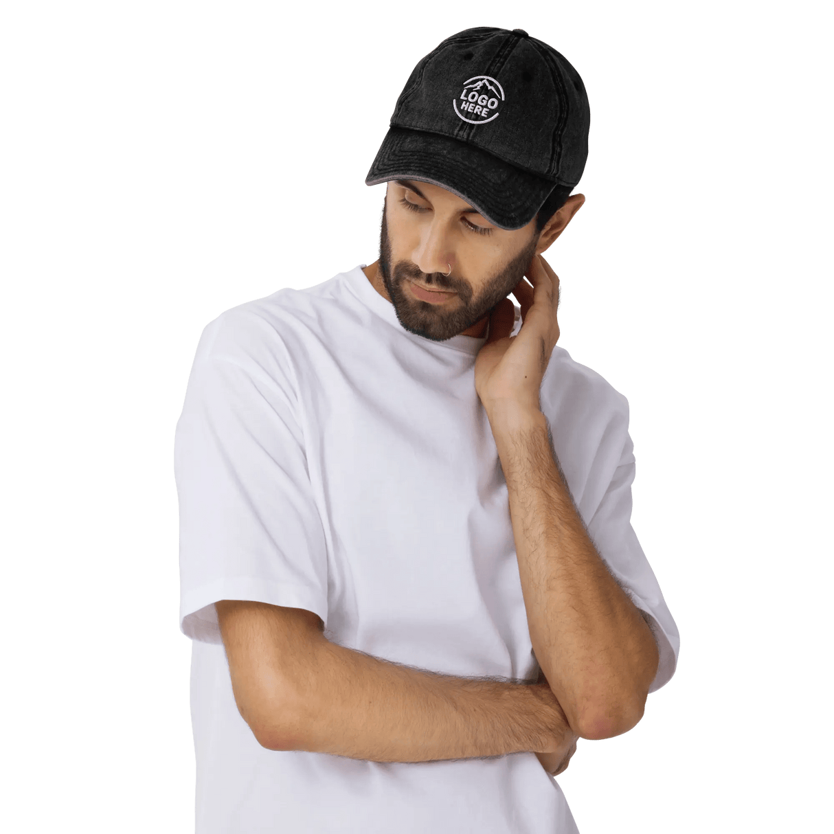Custom Men's Otto Cap Embroidered Washed Cotton Cap - Arklavo