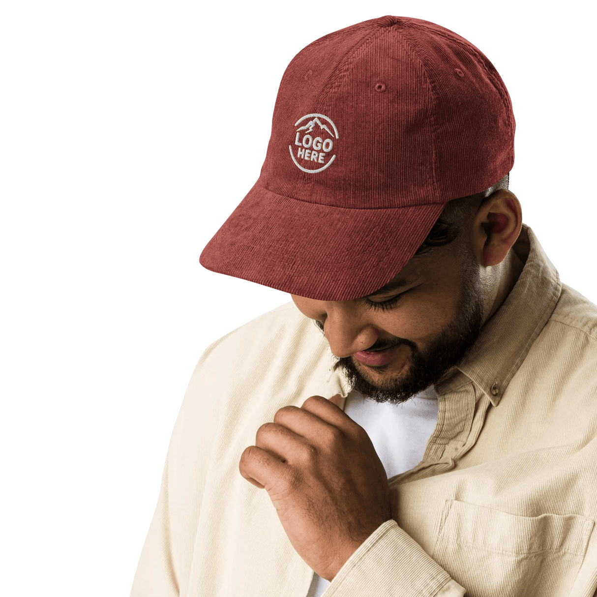 Custom Men's Otto Cap Embroidered Corduroy Cap - Arklavo