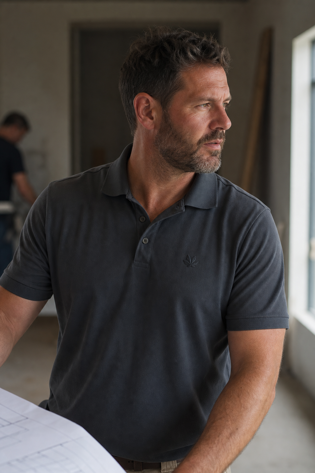 Custom work uniform with an embroidered logo