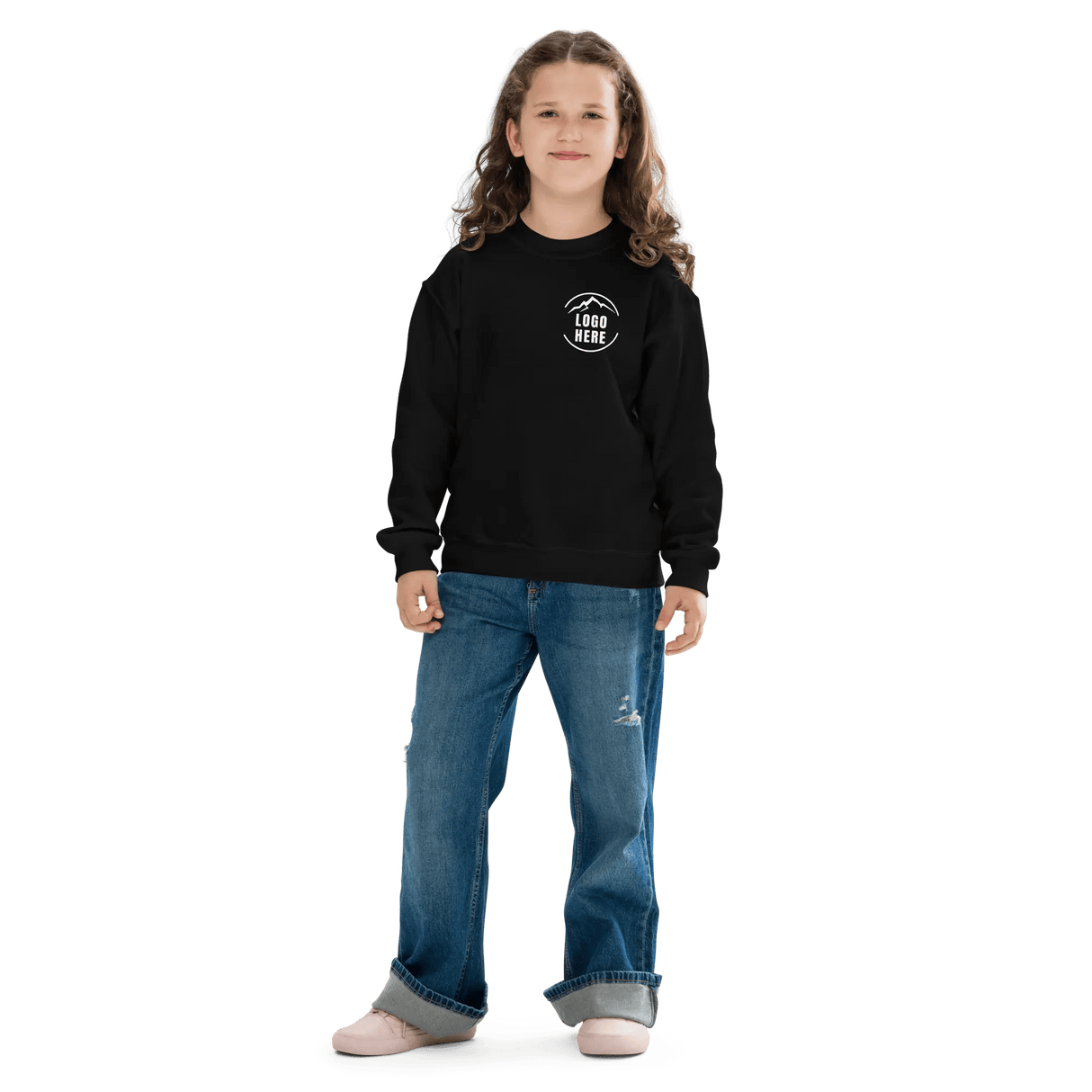 Custom Girls' Toddler Gildan Printed Crewneck Sweatshirt - Arklavo