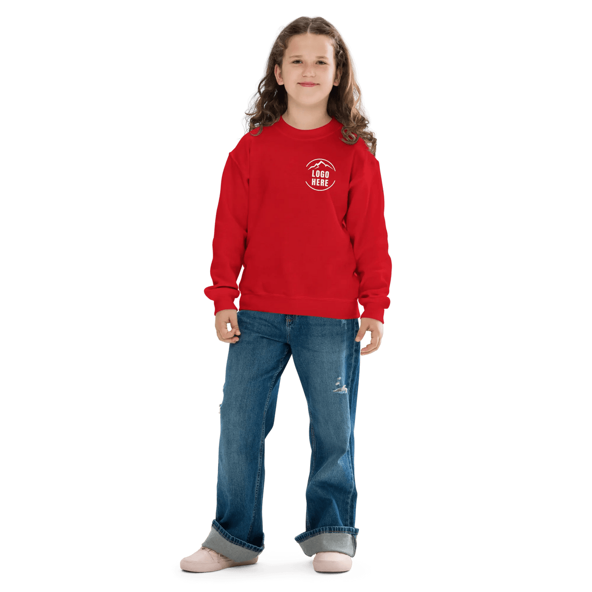 Custom Girls' Toddler Gildan Printed Crewneck Sweatshirt - Arklavo